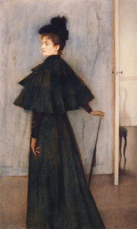 Fernand Khnopff Portrait of Mrs Botte oil painting image
